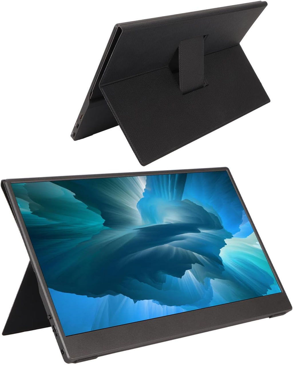 XUMIUZIY 14 Inch Portable Monitor, 1080P FHD USB C Computer Display, HDR IPS Gaming Monitor with Speaker and Smart Case, External Display for Laptop PC Phone (14 Inch)
