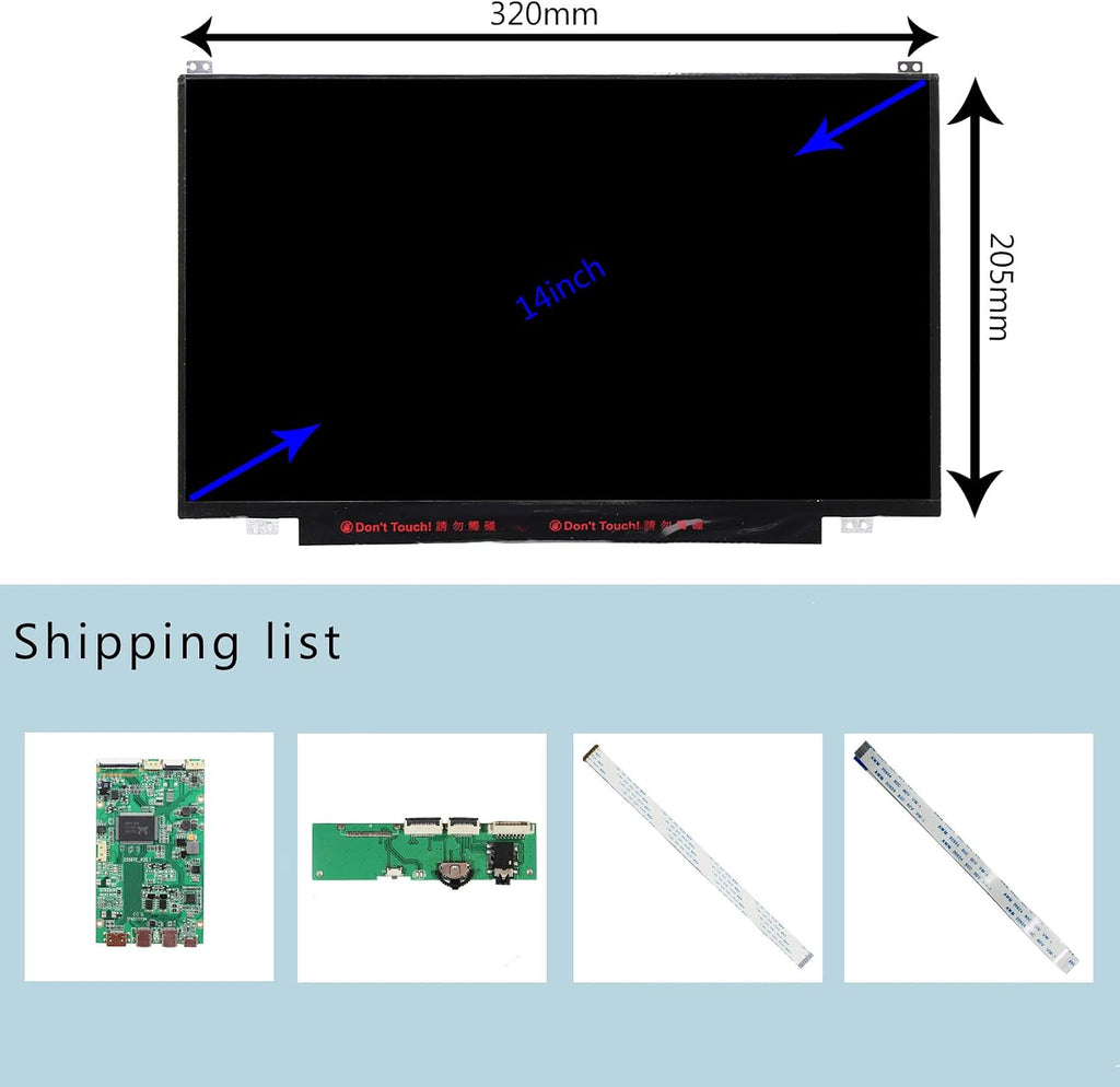 VSDISPLAY 14' 14 Inch 1920X1080 IPS LCD Screen with USB C LCD Controller Board VS-RTD2556HC-V2