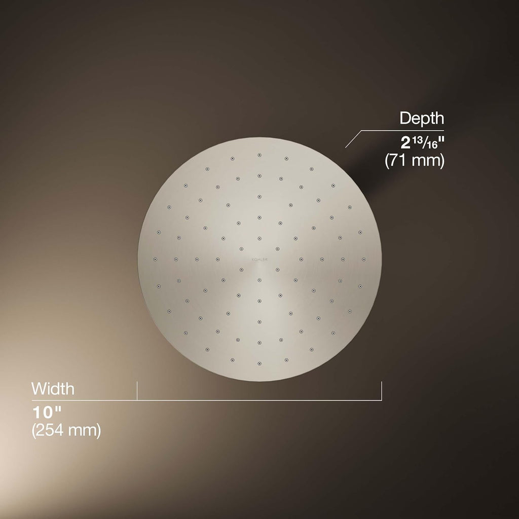 Kohler 13689-G-BN Contemporary Round 10' single-function rainhead, 1.75 gpm, Vibrant Brushed Nickel