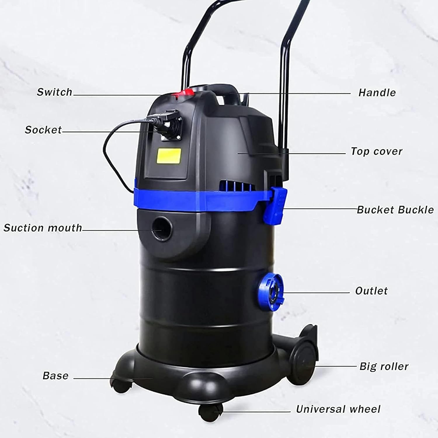 Pool Vacuum with Suction Head and Wastewater Pipe, Wastewater Suction Pump for 1600 W Fish Ponds for Cleaning Pools and Ponds