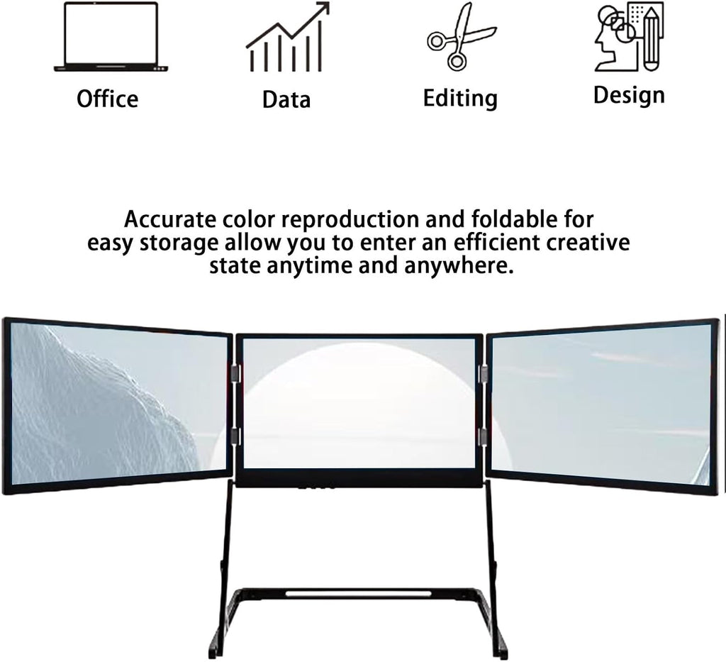 Laptop Dual Monitors, Display Extender, Portable Laptop Screen Extender, 15.6-inch HD Display, Easily Create a Multi-Screen Home Office System for Improved Meeting and Learning Efficiency