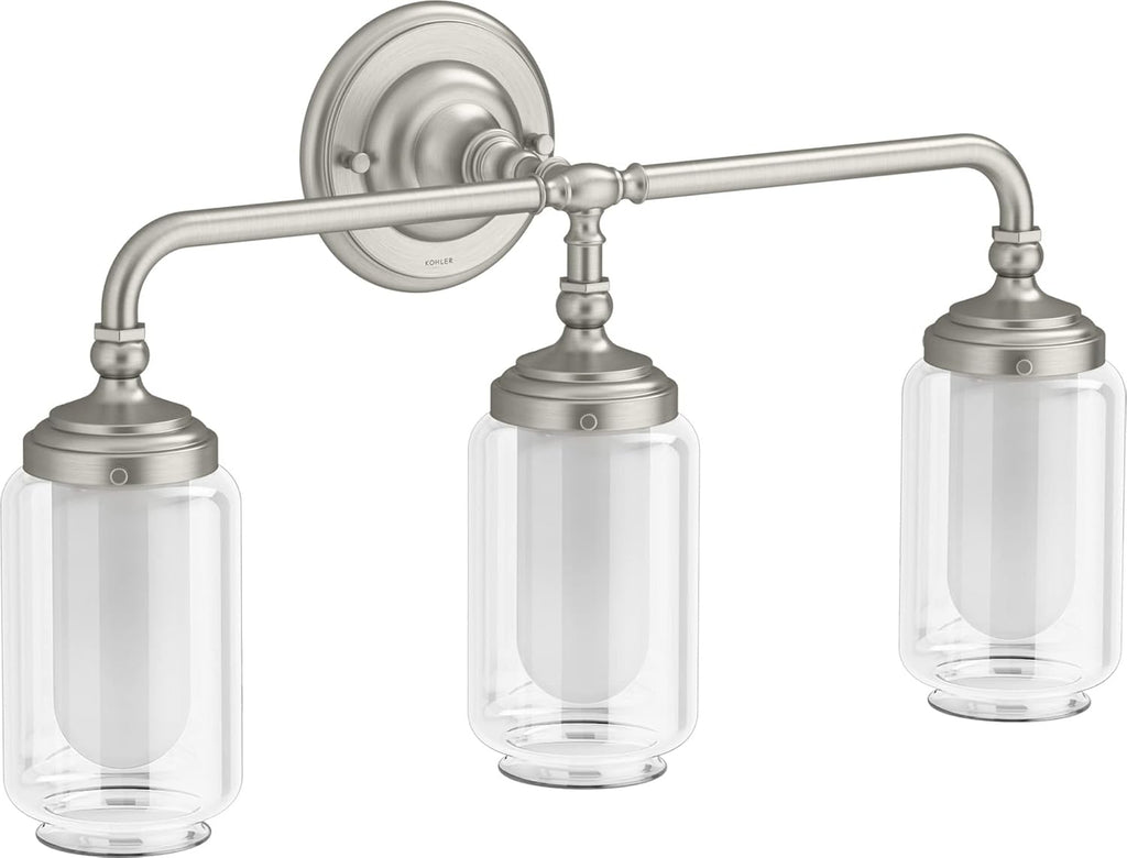KOHLER Artifacts 23 in. Three-Light Sconce, Brushed Nickel