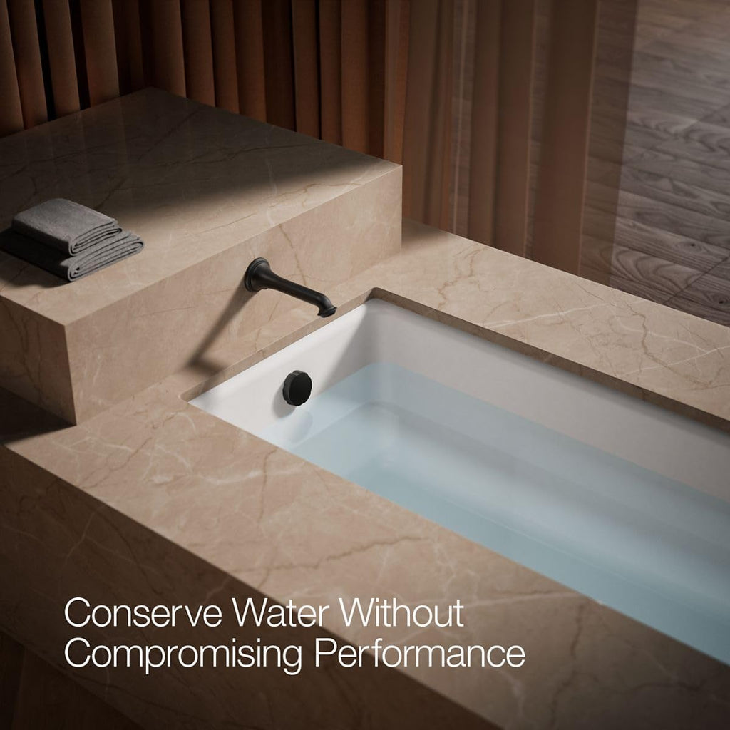 KOHLER K-72792-BL Artifacts Wall-Mount Bath Spout, Turned Design, Timeless Design, Corrosion Resistant, Matte Black