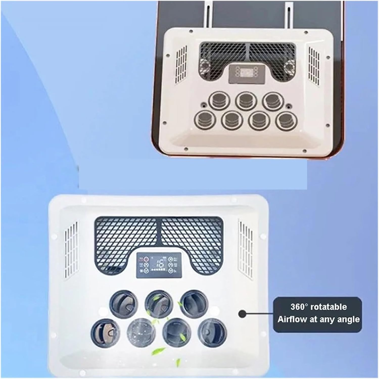 Electric RV Roof Air Conditioner Heat and Cool Integrated 12V 24V RV Rooftop Parking AC for Truck Camper Caravans Motor Home