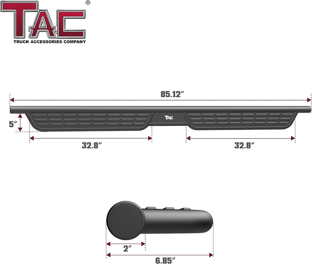TAC SUMMIT Running Boards Compatible with 2015-2026 F150 Supercrew Cab| 2022-2026 F150 Lightning EV| 2017-2026 Super Duty Crew Cab| Side Steps| Nerf Bars| Step Rails| Exterior Accessories| Black(2pcs)