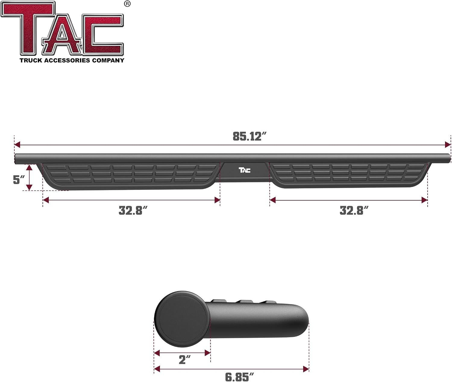 TAC SUMMIT Running Boards Compatible with 2015-2026 F150 Supercrew Cab| 2022-2026 F150 Lightning EV| 2017-2026 Super Duty Crew Cab| Side Steps| Nerf Bars| Step Rails| Exterior Accessories| Black(2pcs)