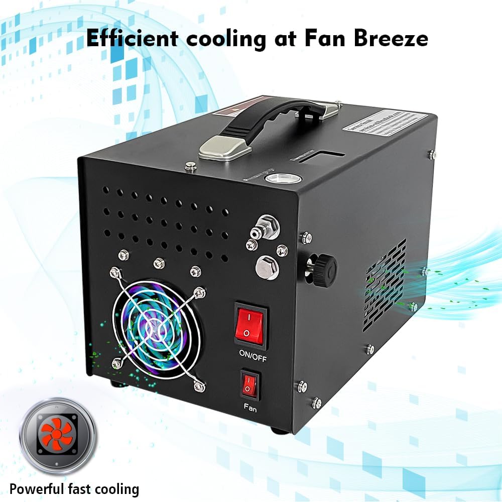 Portable Air Compressor, 300W Electric, 4500 PSI Max Pressure, 40 Amp, Metal Construction, 60cm Hose