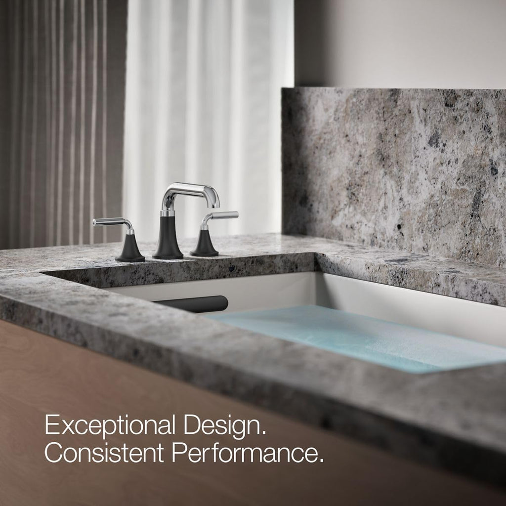 Kohler T27417-4-CBL Tone™ Deck-Mount Bath Faucet Trim, Polished Chrome with Matte Black