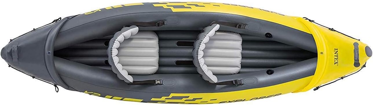 INTEX 68307EP Explorer K2 Inflatable Kayak Set: Deluxe 86in Kayak Paddles and High-Output Pump – Adjustable Seats with Backrest – Removable Skeg – 2-Person – 400lb Weight Capacity, 2 Pack