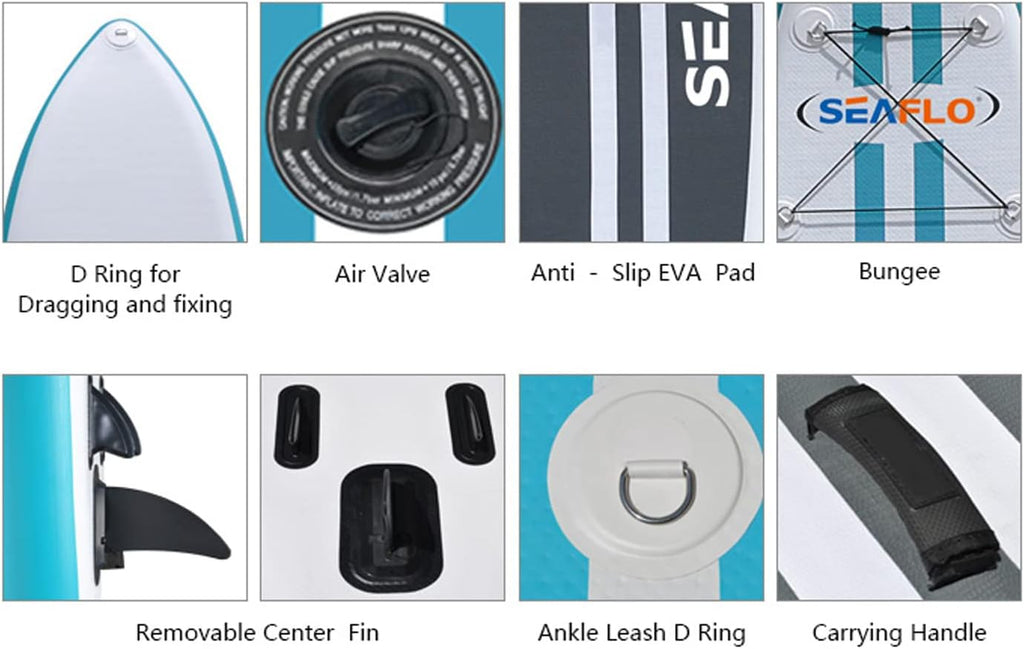 Savvycraft Inflatable Standing Paddle Board 11'x30''x6'' SUP Youth and Adult, ISUP Accessories: Adjustable Paddle, Double Action Pump, Backpack, Ankle Cuff Leash, Repair Kit, and Removable Center Fin