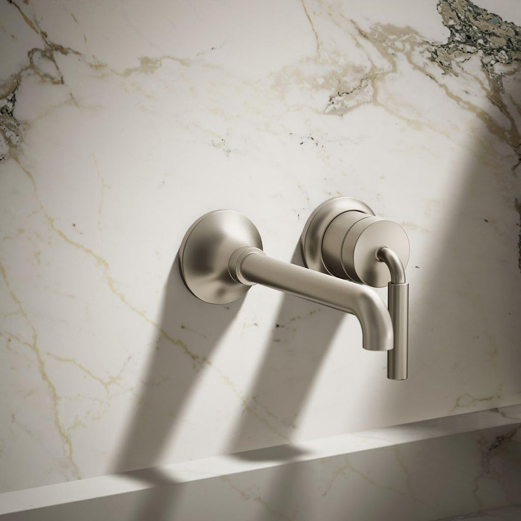 Kohler 26438-4-BN Tone™ Wall-Mount Single-Handle Bathroom Sink Faucet, 1.2 gpm, Vibrant Brushed Nickel