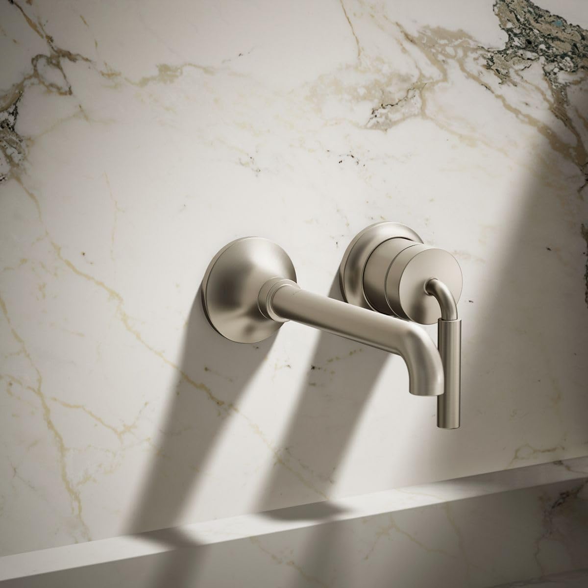 Kohler 26438-4-BN Tone™ Wall-Mount Single-Handle Bathroom Sink Faucet, 1.2 gpm, Vibrant Brushed Nickel