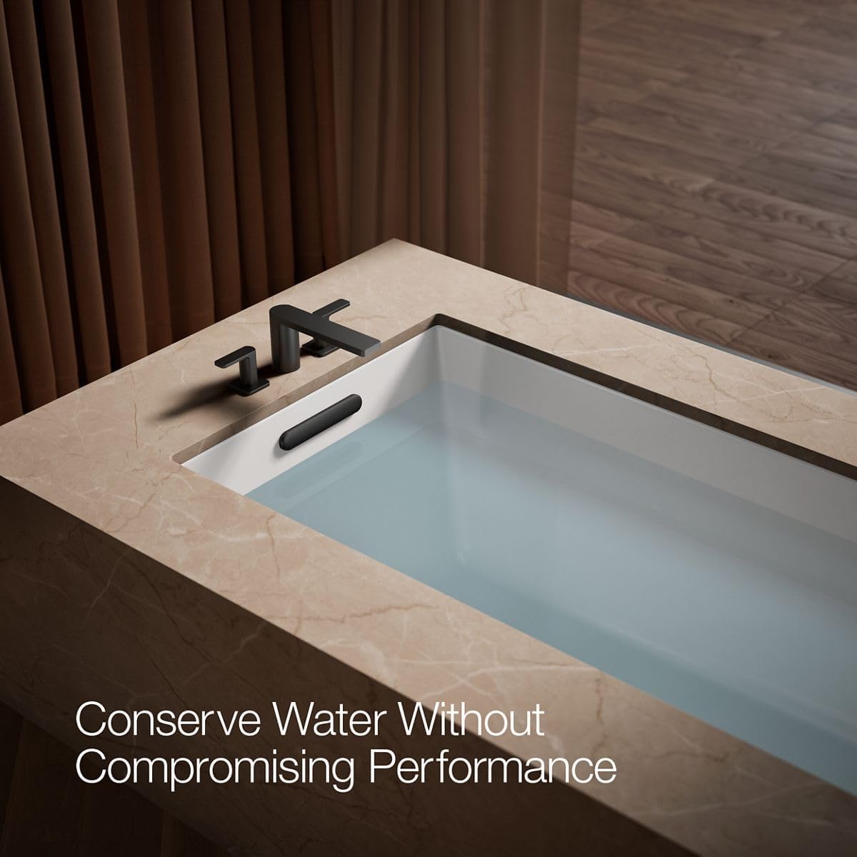 Kohler 27121-4-BL Parallel® Two-Handle Deck-Mount Bath Faucet, Matte Black