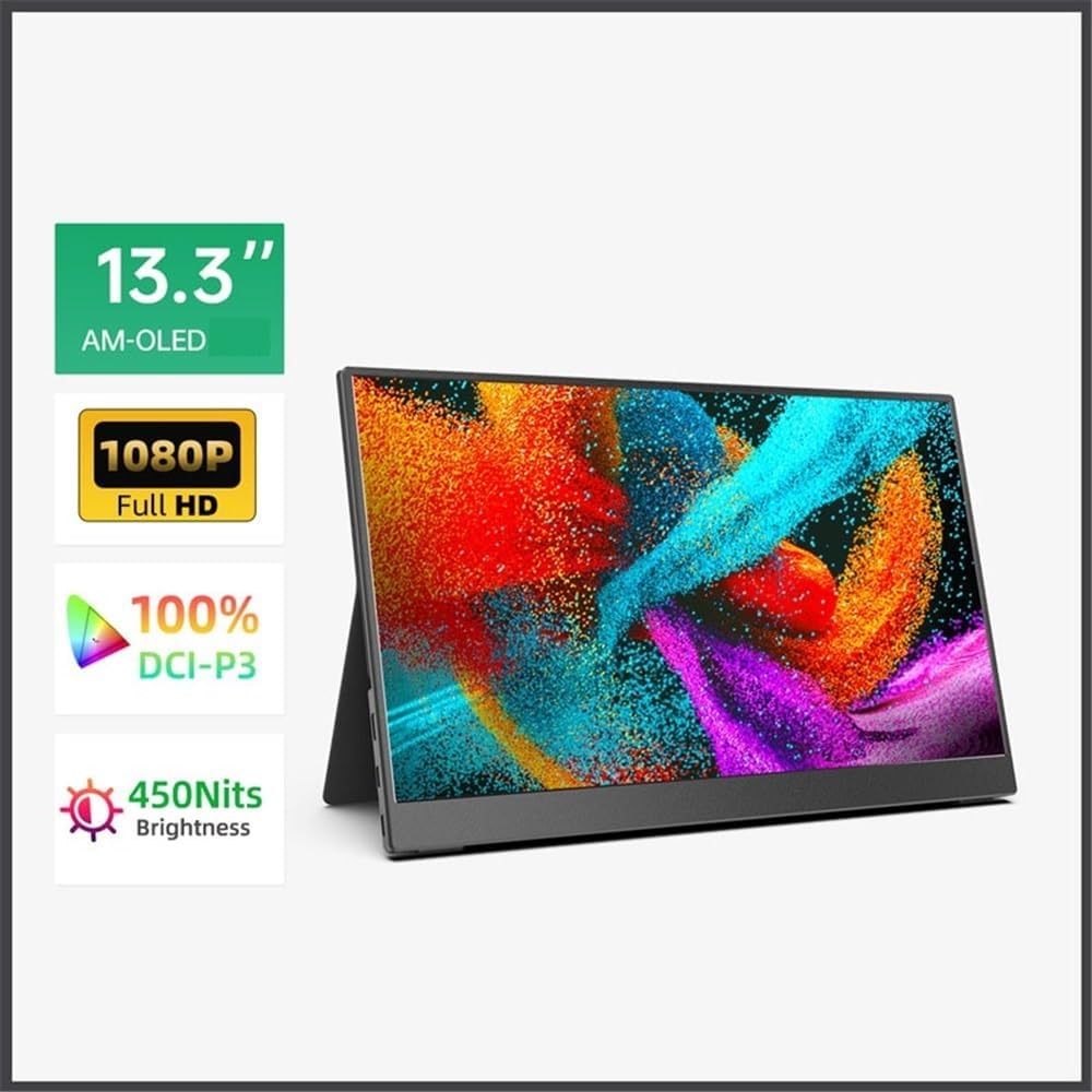 Second Screen 13.3' FHD 1080P 60HZ Travel Portable Monitor for Laptop, Ultra-Slim External Screen Extender Gaming