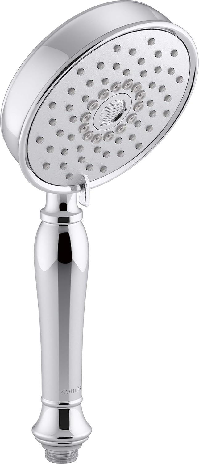 KOHLER 22163-CP Bancroft Multi-Function Handshower, Handheld Showerhead with 3 Spray Settings, 2.5 GPM, Polished Chrome