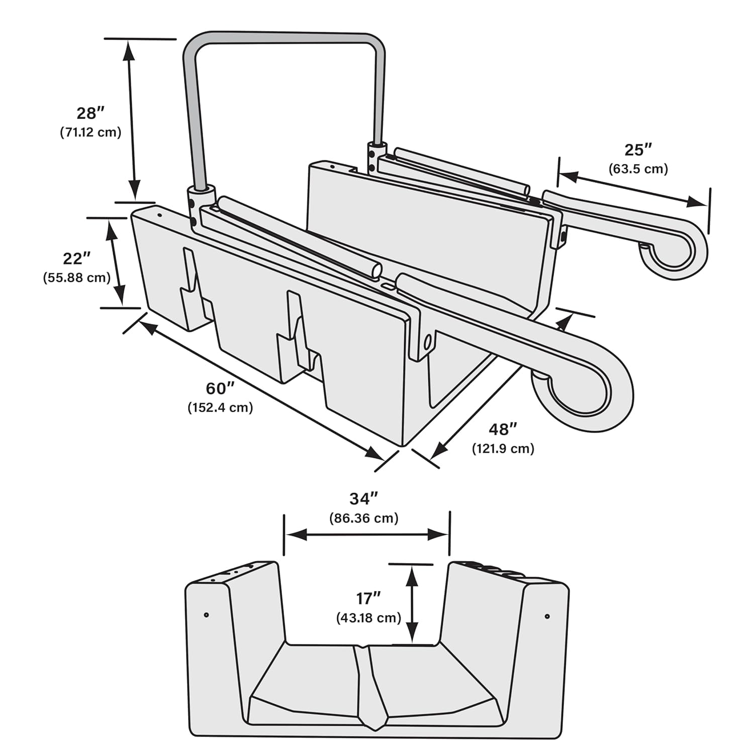 Personal Kayak Launch Station to Safely Launch Kayaks, Canoes, and Stand Up Paddle Boards, for Fixed Docks, 85-Inch x 48-Inch x 50-Inch, Tan