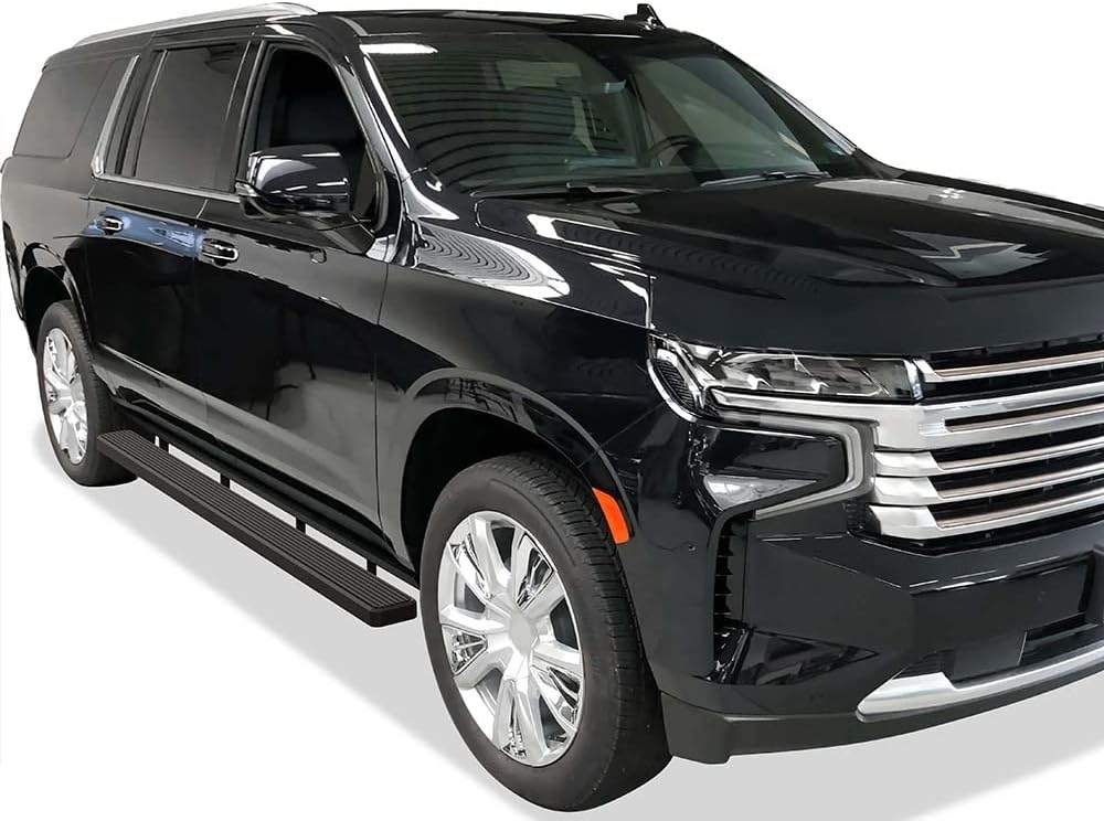 APS Running Boards (Side Bars Step) Compatible with Chevy Suburban 2021-2026 (Stainless Steel Black Powder Coated 5 inches)