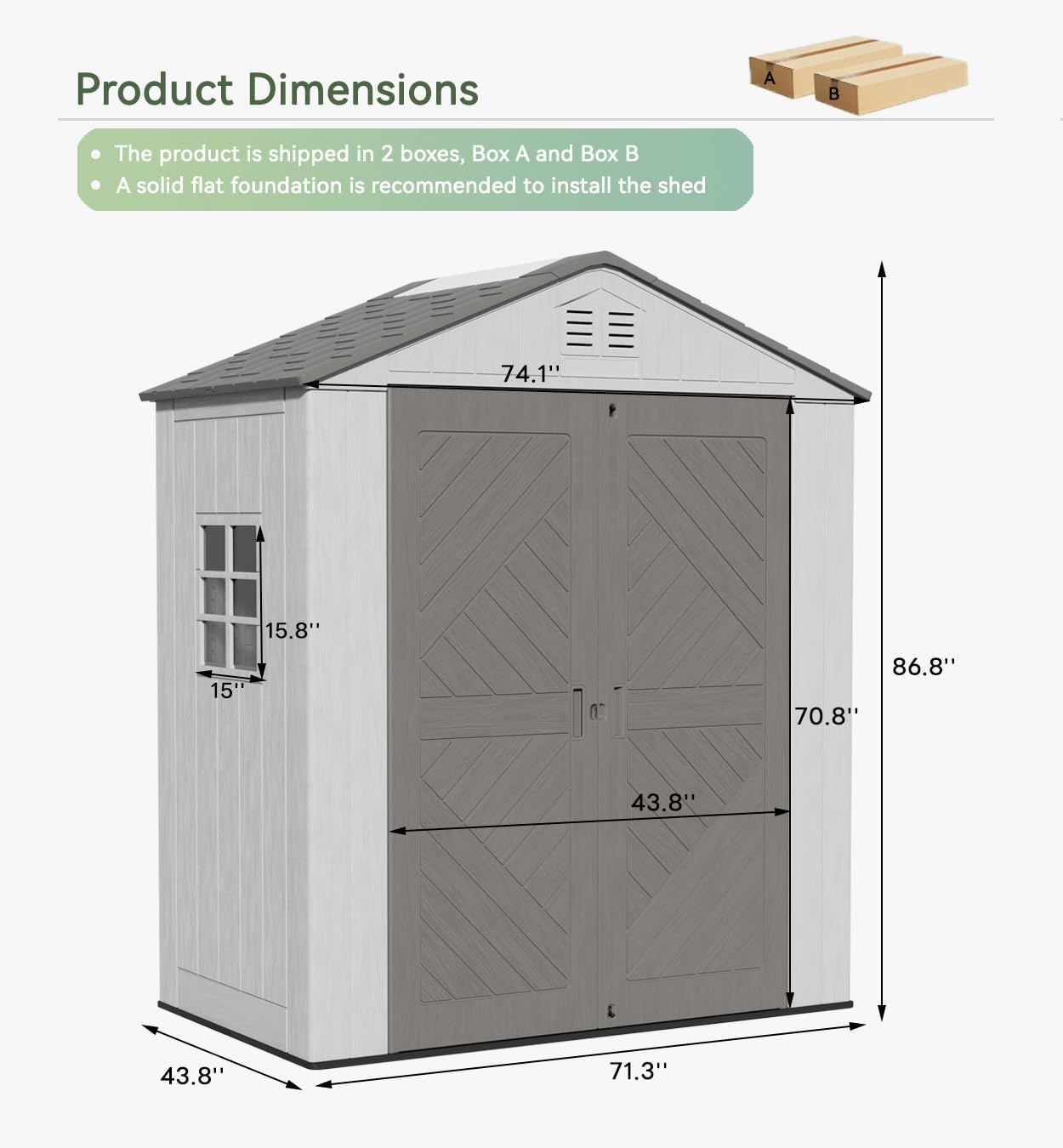 KINYING 6x4 FT Outdoor Storage Shed,Resin Clearance Outdoor Sheds with Floor,Weather Resistant Garden Tool Shed for Lawn Mower/Bike Storage/Pool Supplies,Lockable