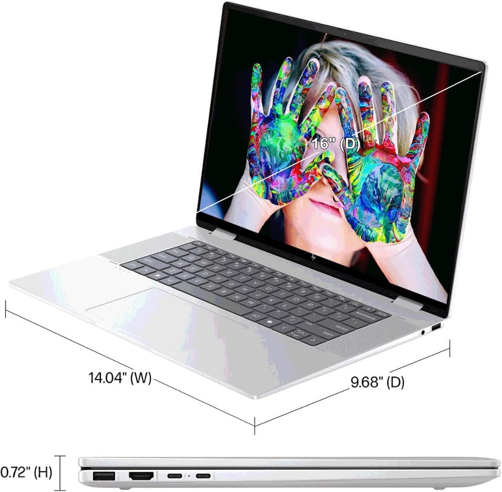 HP Envy 2-in-1 Laptop, 16' Wide Ultra XGA (1920 x 1200) Touchscreen, Intel Core Ultra 5-16GB Memory, 512GB PCIe SSD, 5MP IR Camera, Thunderbolt 4, Windows 11, w/Stylus (16GB RAM | 512GB PCIe SSD)