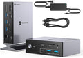 TobenONE Thunderbolt 4 Dock with Power Adapter, Thunderbolt Certified, Dual/Triple 4K@60Hz Monitor Docking Station for Windows, Mac, and Chrome (40Gbps, HDMI, DP, 6xUSB Ports, SD/TF4.0)