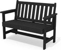SERWALL Outdoor Bench, HDPE Outdoor Benches Weatherproof, 2-Person Garden Bench with 660 lbs Weight Capacity, Patio Benches for Outdoors, Garden, Porch, Backyard and Park, Black