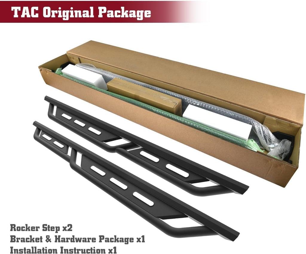 TAC Running Boards Compatible with 2019-2026 Ranger Supercrew Cab| Rocker Steps| Side Steps| Nerf Bars| Rocker Slider| Pickup Truck Exterior Accessories| Fine Texture Black (2pcs)