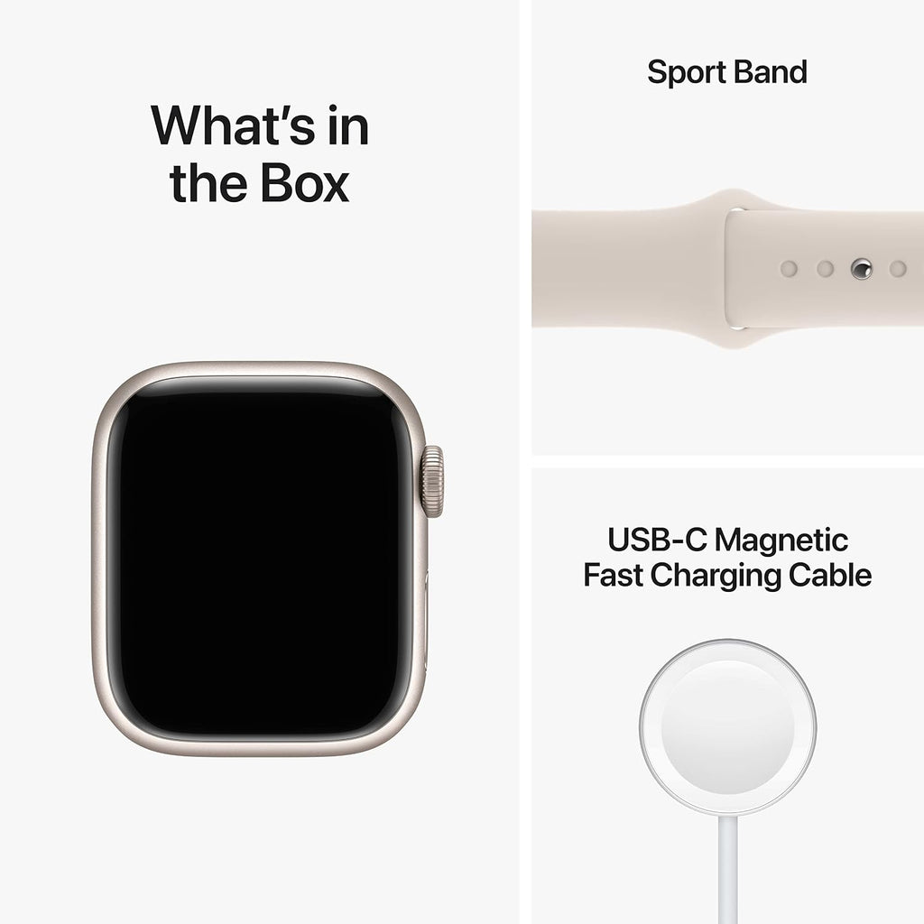 Apple Watch Series 8 [GPS + Cellular, 41mm] - Starlight Aluminum Case with Starlight Sport Band, S/M (Renewed)