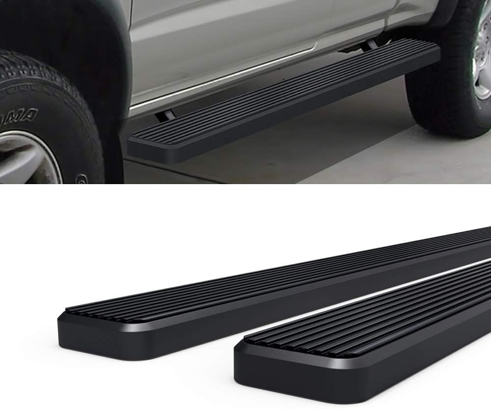 APS Running Boards 5 inches Matte Black Compatible with Toyota Tacoma 1995-2004 Extended Xtra Cab (4WD or Prerunner 2WD 4WD) Stainless Steel (Nerf Bars Side Steps Side Bars)