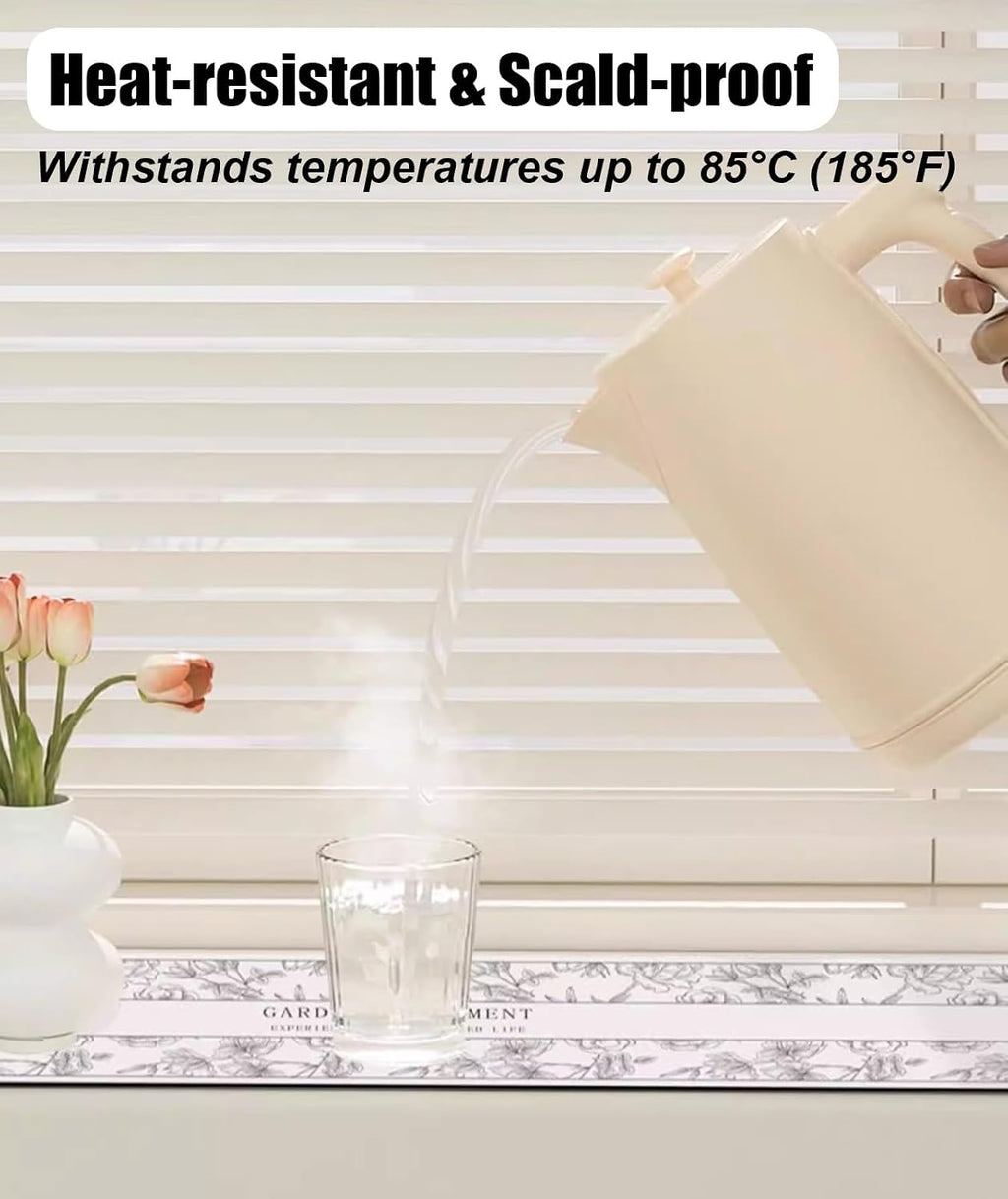 Vibeo Simple Print Bay Window Long Cover Mat, Decorative Absorbent Sill Pad with Non-Slip Backing, 4 mm Thicken Trimmable Window Seat Dustproof Liner(Style A,80x14in(203x36cm))