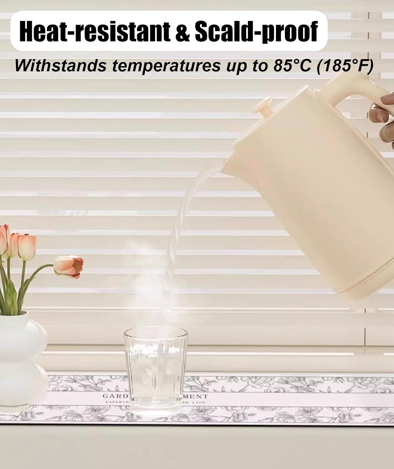 Vibeo Simple Print Bay Window Long Cover Mat, Decorative Absorbent Sill Pad with Non-Slip Backing, 4 mm Thicken Trimmable Window Seat Dustproof Liner(Style A,80x14in(203x36cm))