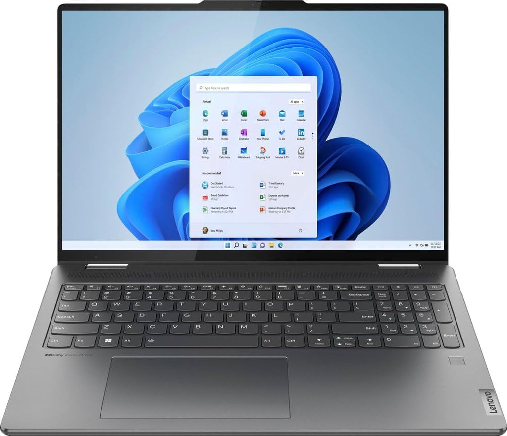 Lenovo Yoga 7 2-in-1 Laptop, Intel 12-Core i7-1360P, 16' WQXGA IPS Touchscreen, Iris Xe Graphics, 16GB LPDDR5 2TB SSD, Backlit Keyboard, Fingerprint, Thunderbolt 4, WiFi 6E, Win10 Pro