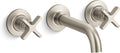 Kohler KT35909-3-BN Castia by Studio McGee 1.2 GPM Wall Mounted Widespread Bathroom Faucet Vibrant Brushed Nickel