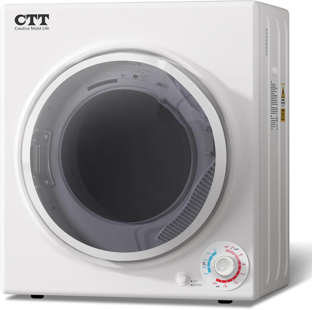 CTT Portable Clothes Dryer 3.5 cu.ft, 110V Laundry Dryer with Stainless Steel Tub, 4 Drying Mode, Portable Dryers for Laundry, Apartments, RVs, Dorms, 1500W