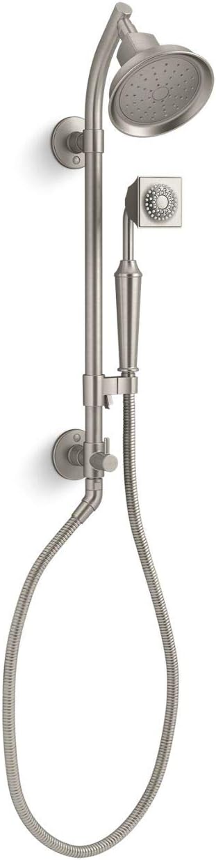 KOHLER 45906-CP HydroRail-S Shower Column for Showerhead and Handshower Functionality, Includes Slidebar Bracket for Handshower, One Size, Polished Chrome