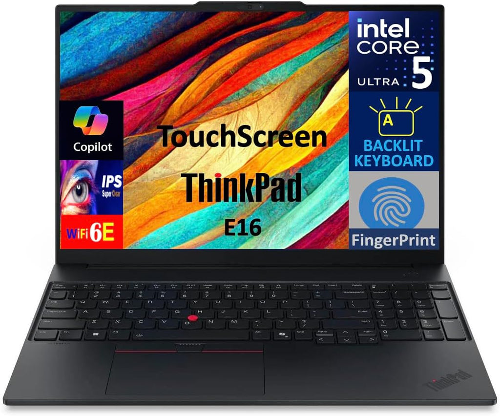 Lenovo ThinkPad E16 Gen 3 Business Laptop 16.0' Touchscreen WUXGA IPS 300 nits (Intel Ultra 5-225U 6-Core 2.00GHz, 16GB DDR5, 512GB PCIe SSD, Backlit KB, FP, Win11Pro) w/DKZ USB Port Expander