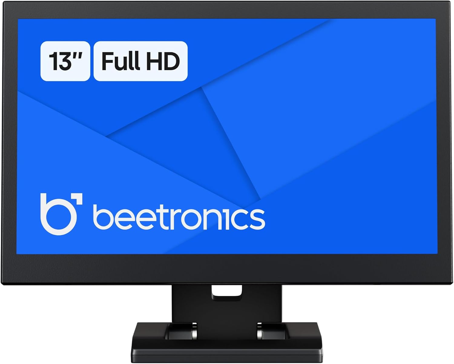 Beetronics 13-Inch Full HD IPS Monitor - Professional Industrial-Grade Display | HDMI, VGA, BNC, RCA Inputs | Durable Metal Housing, Matte Screen, 24/7 Continuous Operation, Wide Viewing Angle, 13HD7M