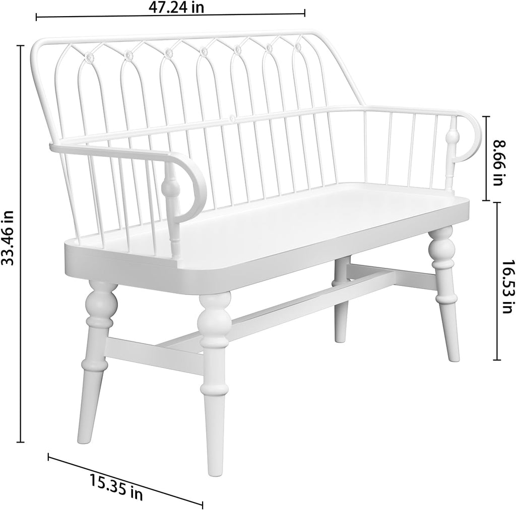 DIBRATY Entryway Bench,Spindle Back Wooden Dinning Bench, Farmhouse Foyer Bench for Entryway, Living Room, Dinning Room, Mudroom