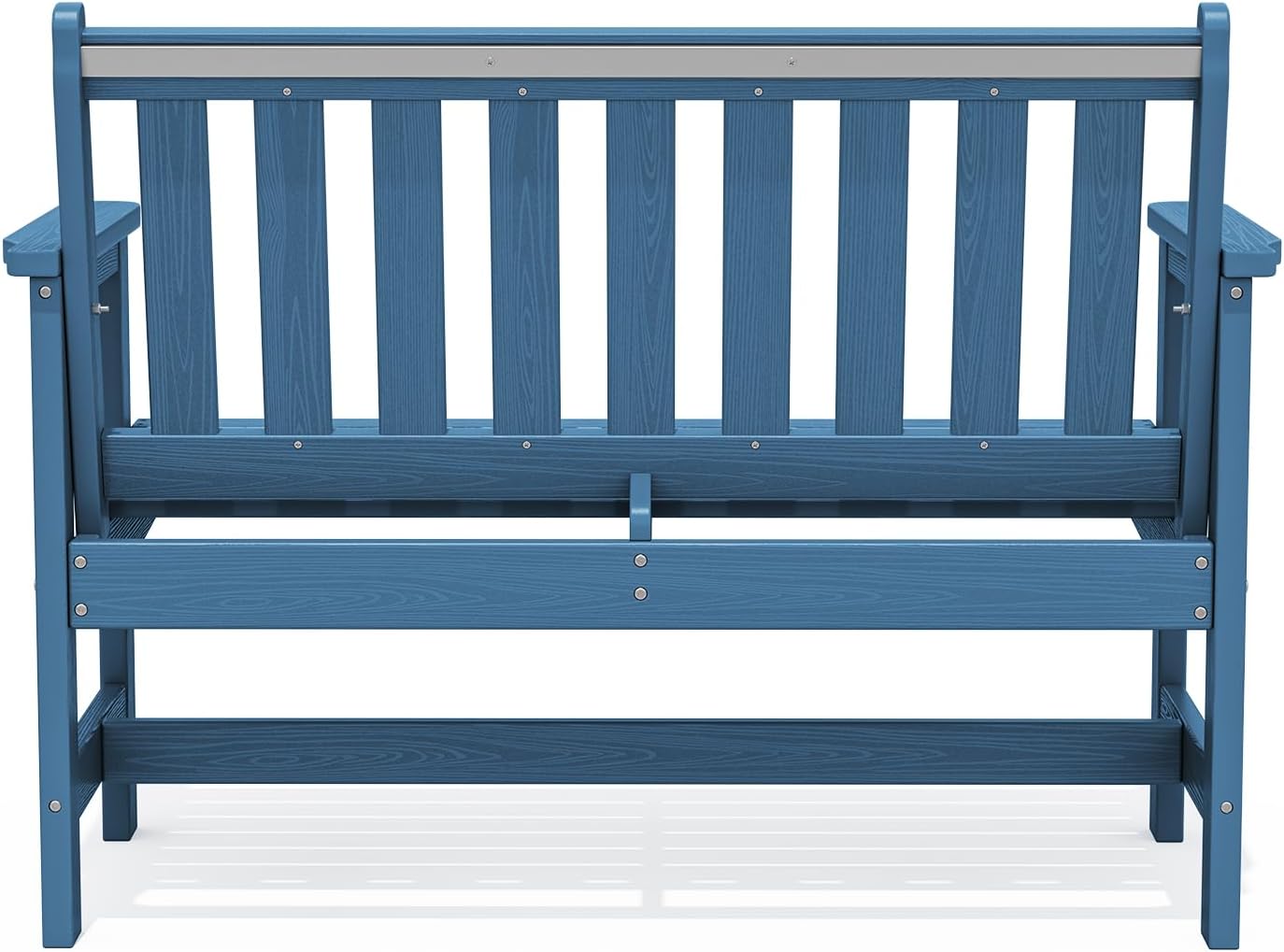 SERWALL Outdoor Bench, HDPE Outdoor Benches Weatherproof, 2-Person Garden Bench with 660 lbs Weight Capacity, Patio Benches for Outdoors, Garden, Porch, Backyard and Park, Navy Blue