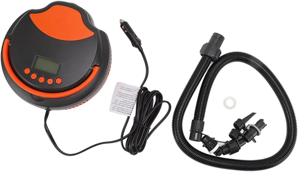 12V Vehicle Electric Air Pump, High Pressure Inflatable Pump for Paddle Board, Surfboard, Rubber Boat - Preset Pressure System, LED Display, Portable Design for Outdoor Use