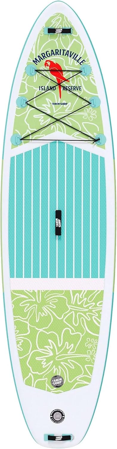 TANDM Surf Margaritaville 10'6 x 33in, Inflatable Stand-Up Paddle Board, High Traction with Cargo Bungee - SUP with Adjustable Paddle, Carrying Case, Pump and Accessories Included