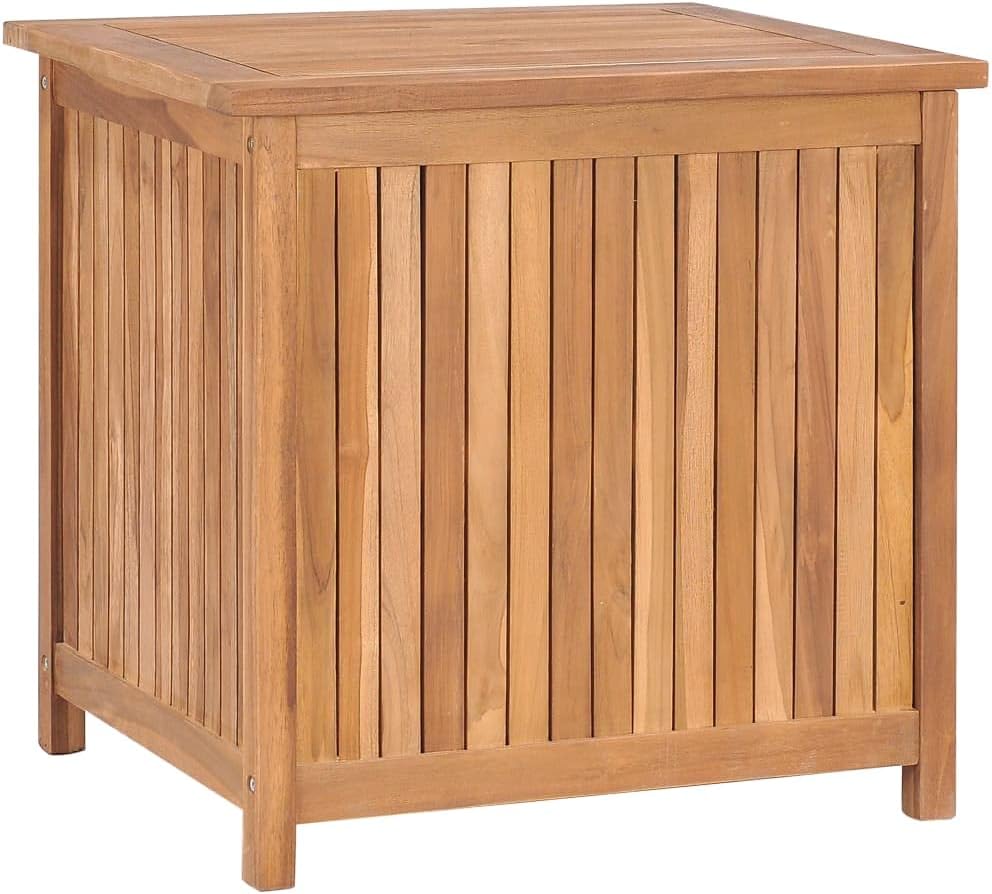Solid Wood Outdoor Storage Bench,Solid Teak Wood Garden Deck Box Patio Storage Box with Liftable Top Outdoor Wooden Storage Container for Patio,Backyard,Poolside, 23.6'x19.7'x22.8'