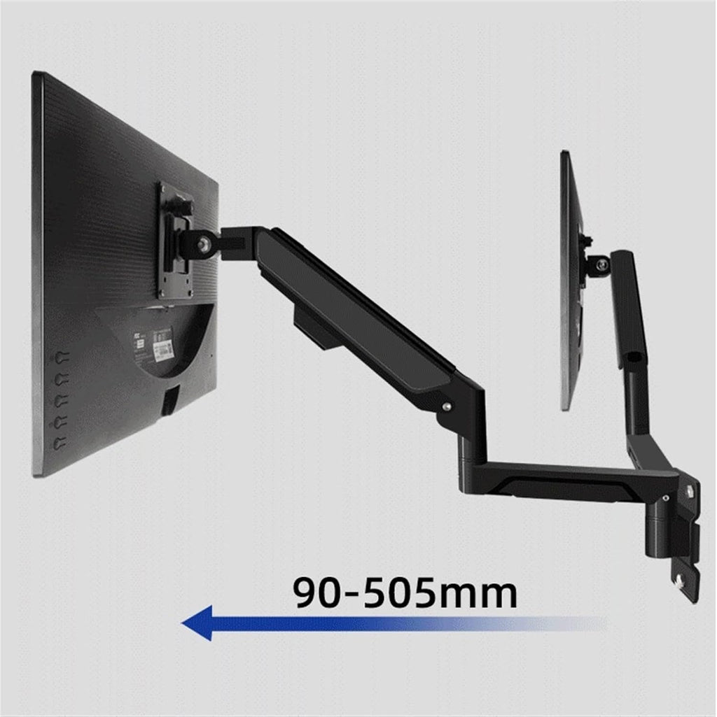 Monitor Desk Wall Mount Monitor Arm with Laptop Tray, Aluminum Gas Spring Full Motion Laptop Mount Arm Fits Max 32 inch, 19.8 lbs Screens/ 10-17' Laptop Monitor Stand(White)