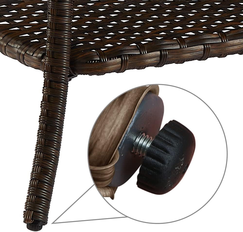 HUMMUH Wicker Patio Coffee Table,Rattan Outdoor Coffee Table with 2-Layer Storage Furniture Tables for Garden,Porch,Backyard