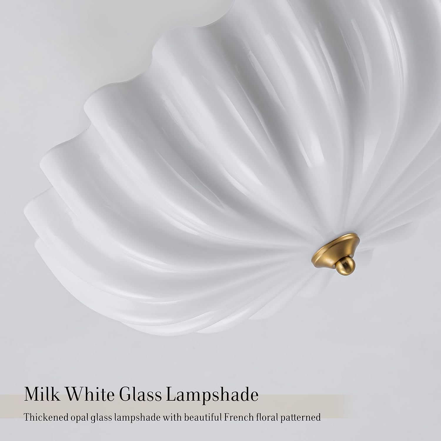 Milk Glass Flush Mount Ceiling Light, 3-Light Gold Hallway Light Fixtures, 15.7'' Vintage Brushed Brass Milk Glass Lights Fixture for Entryway Dining Living Room Foyer