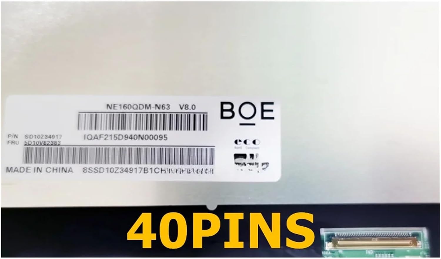 NE160QDM-N63 NE160QDM N63 16.0INCH 2.5K 2560X1600 40PINS Laptop LCD Screen Panel Display