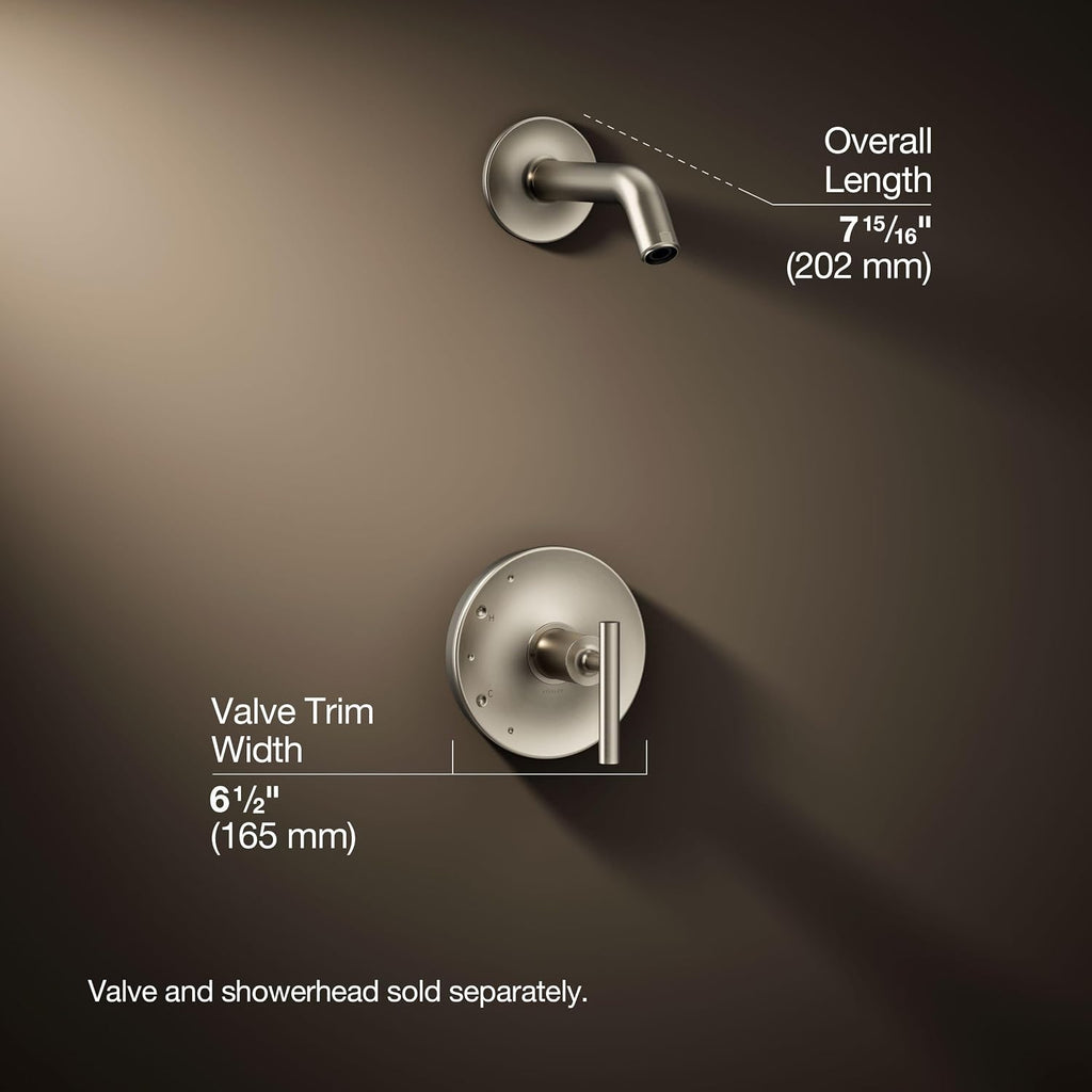 Kohler TLS14422-4-BN Purist Rite-Temp® Shower Valve Trim with Lever Handle, Less Showerhead Vibrant Brushed Nickel