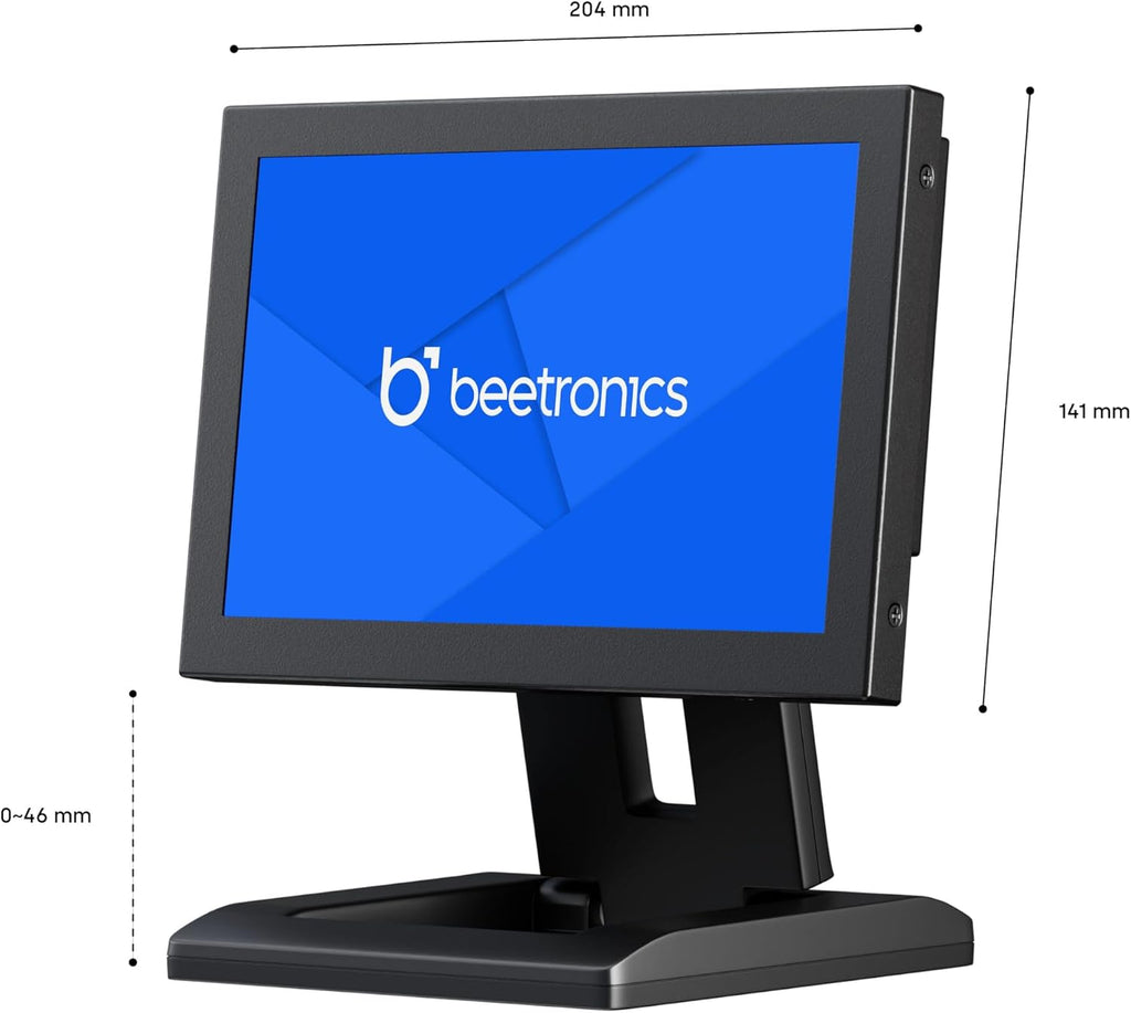 Beetronics 8-Inch Full HD IPS Monitor - Professional Industrial-Grade Display | HDMI, VGA, BNC, RCA Inputs | Durable Metal Housing, Matte Screen, 24/7 Continuous Operation, Wide Viewing Angle - 8HD7M