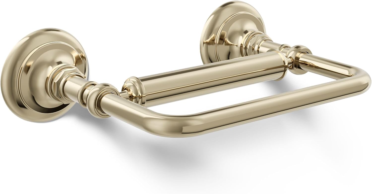 Kohler K72573-AF Artifacts Single Bar Horizontal Tissue Holder Vibrant French Gold