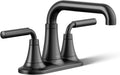 KOHLER K-27414-4-BL Tone™ Centerset Bathroom Sink Faucet, Clicker Drain, Bathroom Faucets, 1.2 GPM, Matte Black
