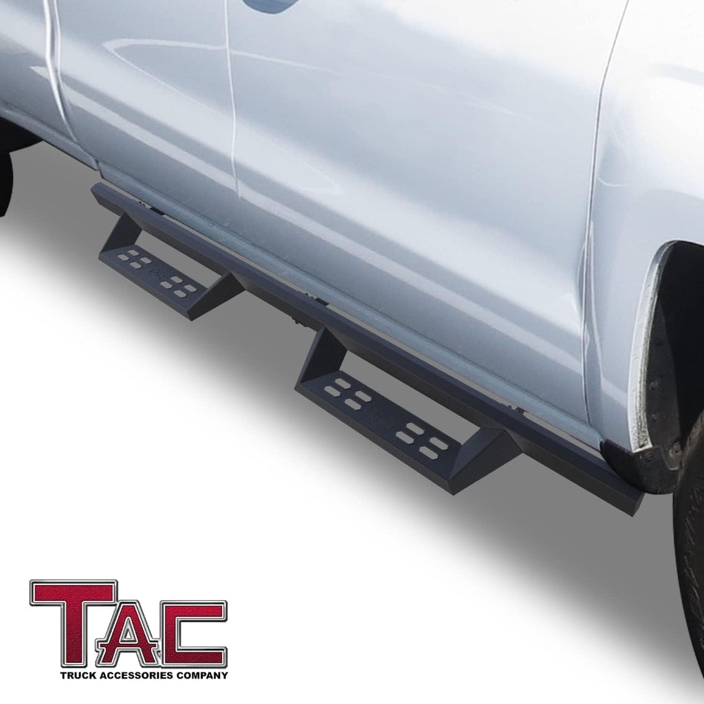 TAC Sniper Running Boards Fit 2007-2018 Silverado/Sierra 1500 EXT/Double Cab|2007-2019 2500/3500 EXT/Double Cab 4' Drop Side Steps Nerf Bars Automotive Exterior Accessories Fine Texture Black 2pcs